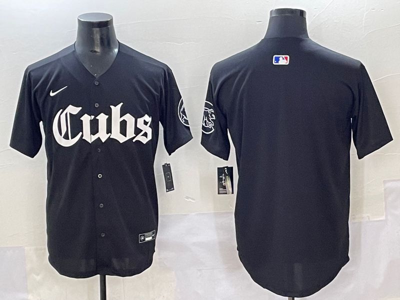 Men 2025 Chicago Cubs Blank Black Five generations Joint Name Nike MLB Jersey style 1